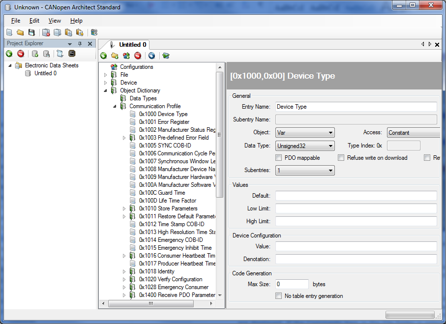 CANopen Architect Standard